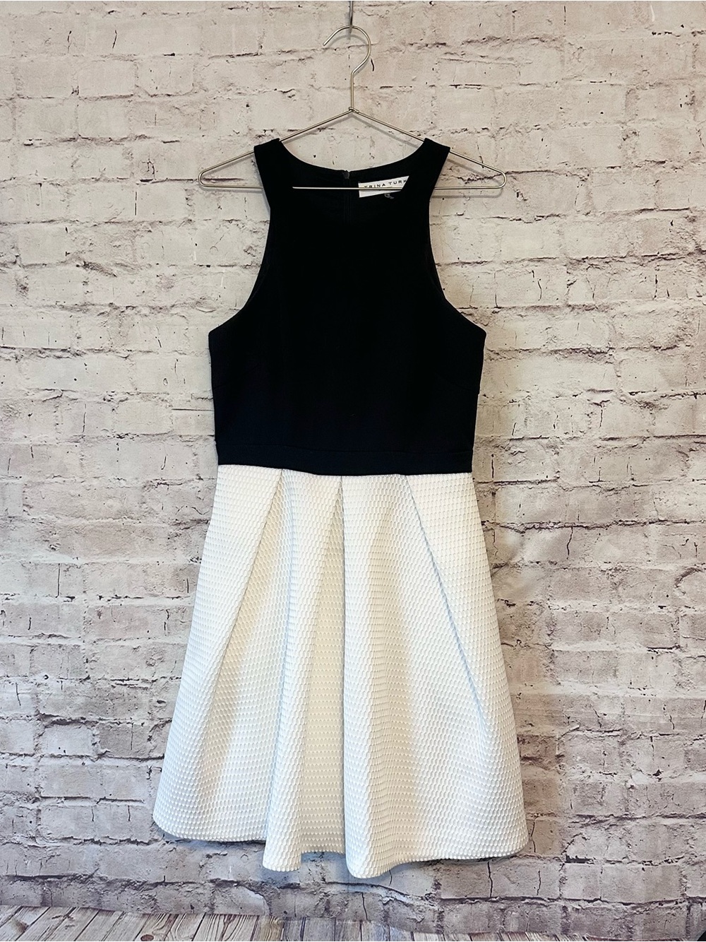 Trina Turk Black & White Fit-and-Flare Mini Dress